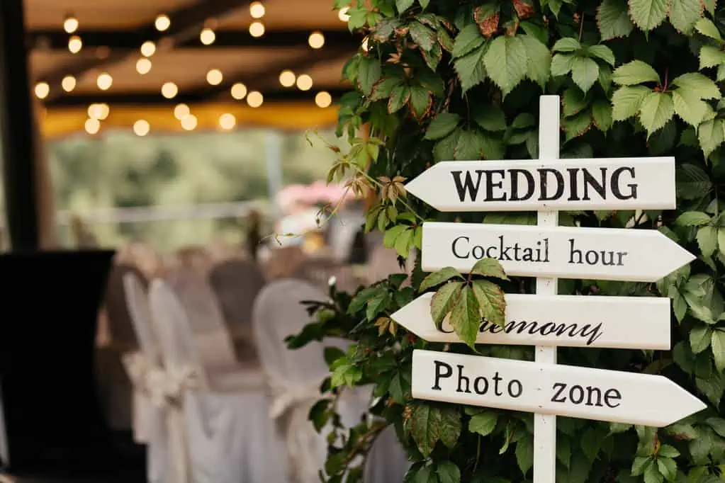 DIY wedding direction sign