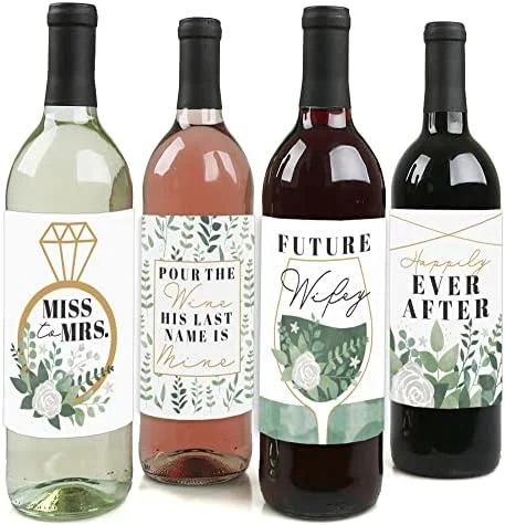 wine bottle labels – last minute bridal shower sentimental gift